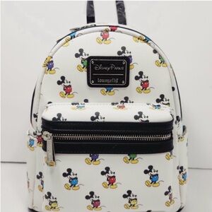 Disney Loungefly Mickey Mouse Kids Backpack - White and Black Mickey Mouse